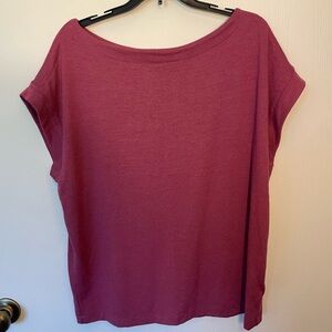 GAP Pink Boxy T-Shirt with Cuffed Cap Sleeves